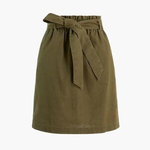 J Crew Linen-cotton paper-bag mini skirt S